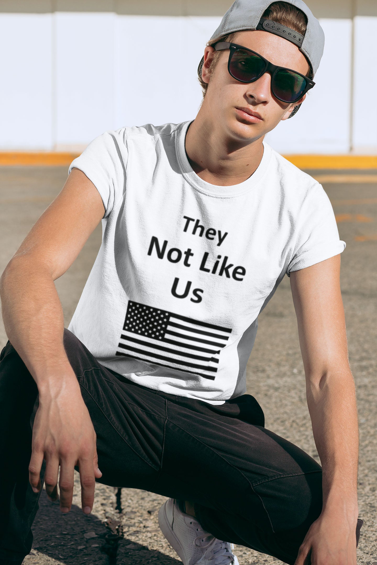 They Not Like Us American Flag T-Shirt - Clear