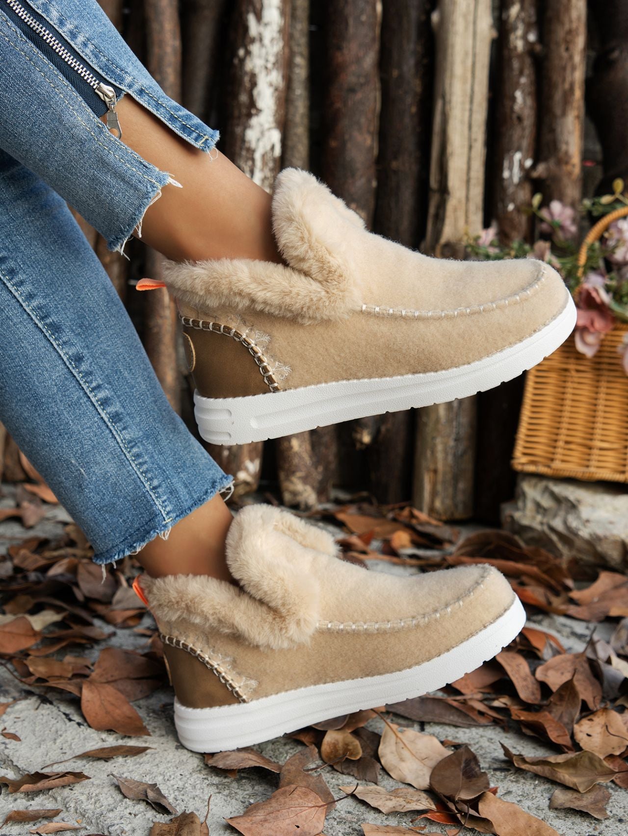 MTM Suede Faux Fur Sneaker Loafers