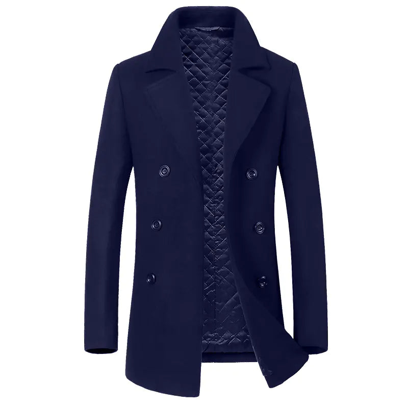 MTM Men's Wool Blend Long Pea Coat