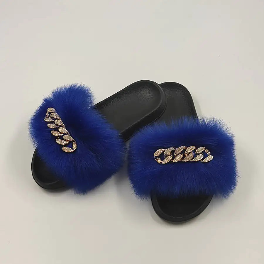 MTM Fur Chain-Link Slippers