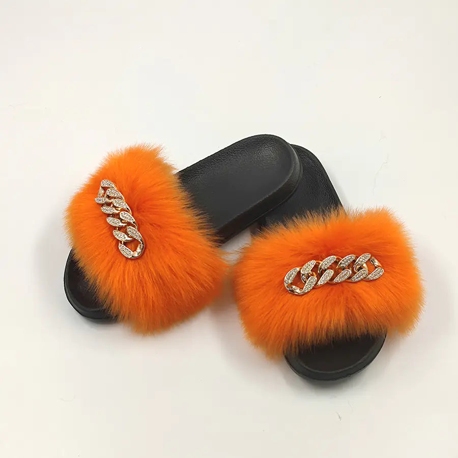 MTM Fur Chain-Link Slippers