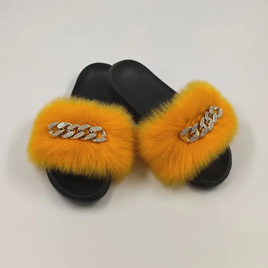 MTM Fur Chain-Link Slippers