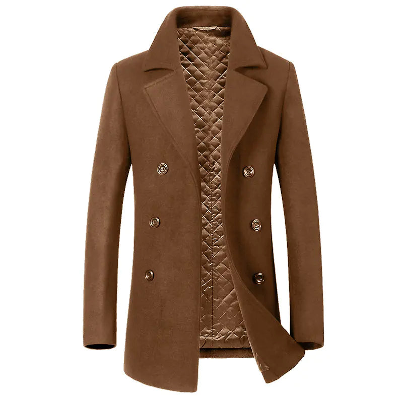 MTM Men's Wool Blend Long Pea Coat