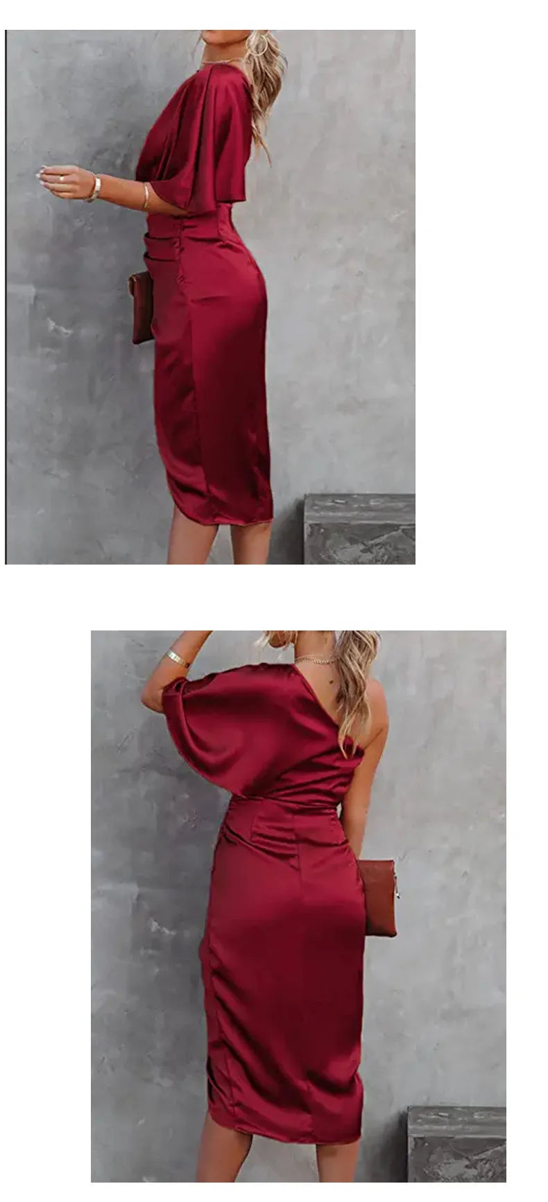 Satin One-Shoulder Summer Dress