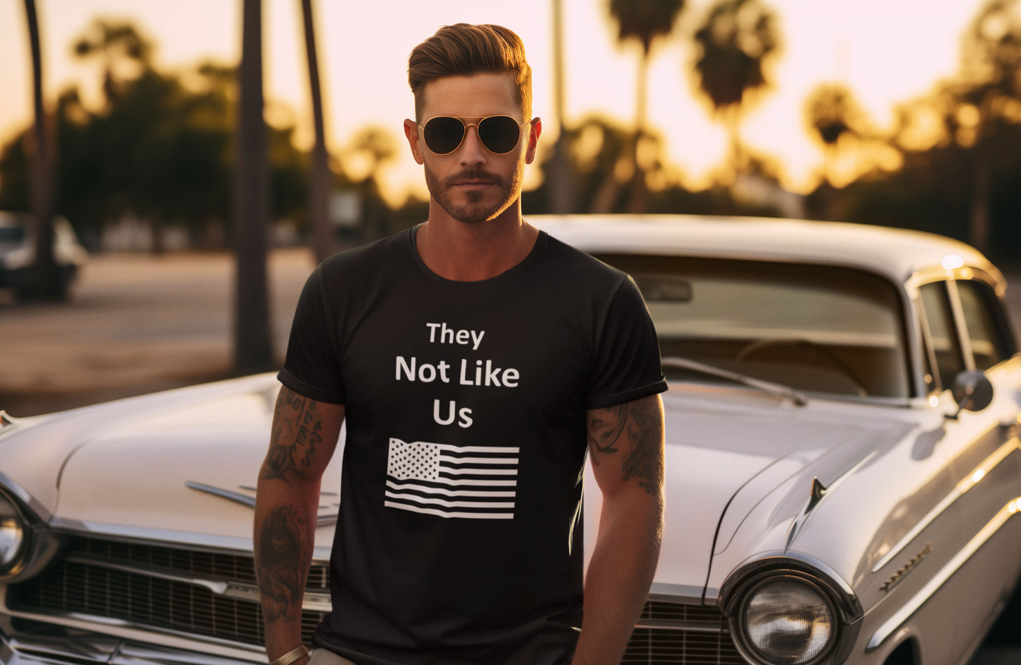 They Not Like Us American Flag T-Shirt