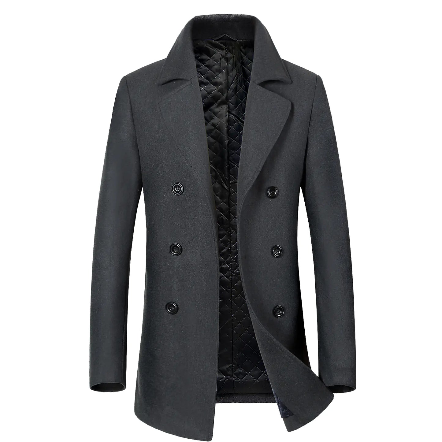 MTM Men's Wool Blend Long Pea Coat
