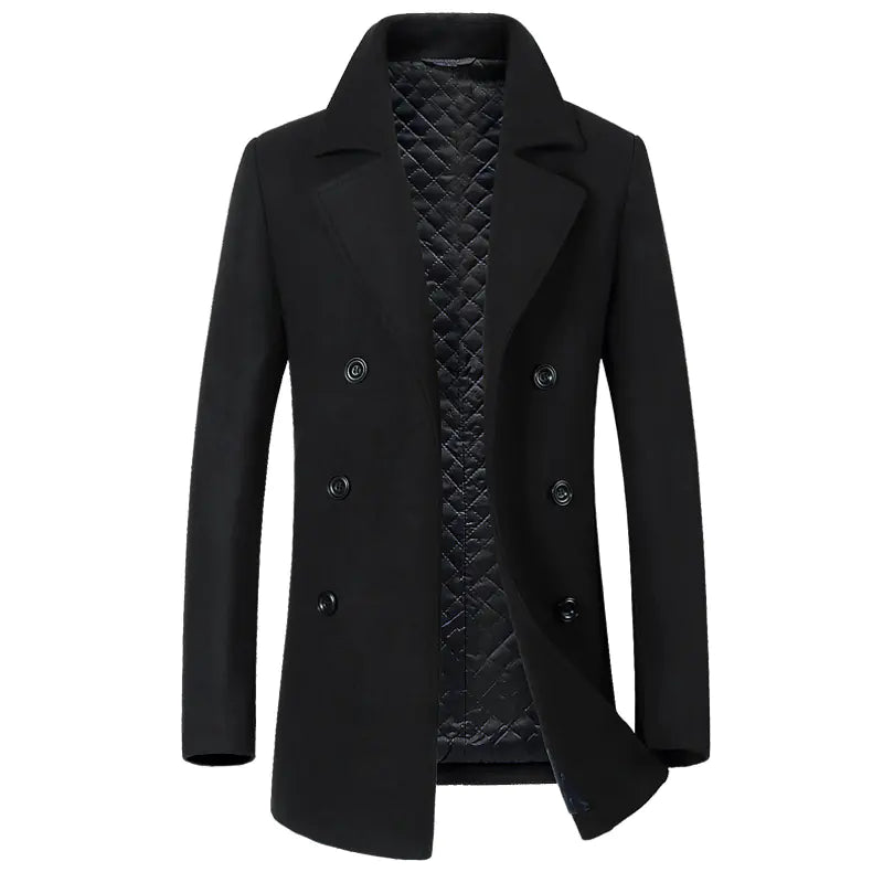 MTM Men's Wool Blend Long Pea Coat