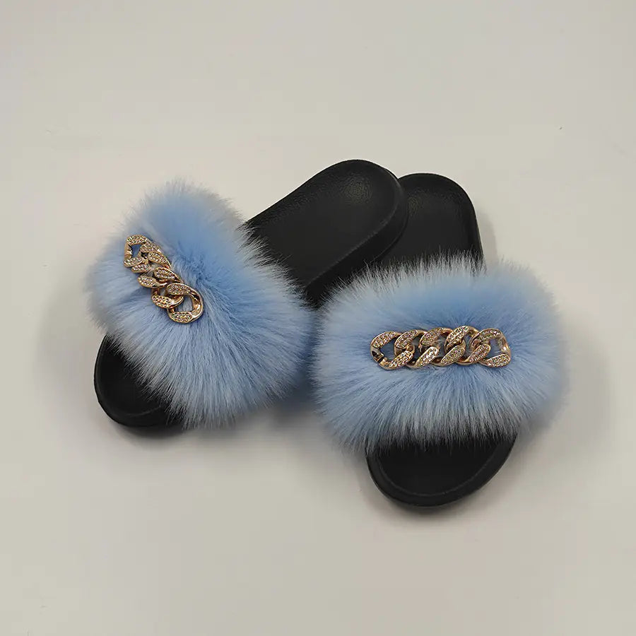 MTM Fur Chain-Link Slippers