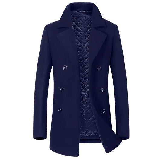 MTM Men's Wool Blend Long Pea Coat