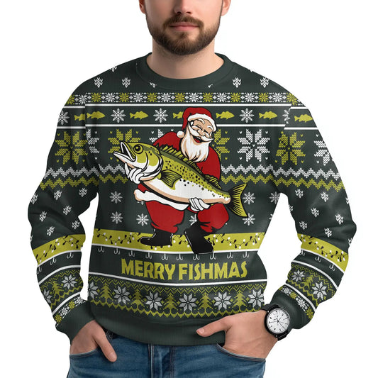 MTM Ugly Christmas Sweatshirt - Merry Fishmas