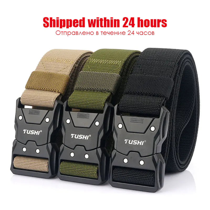 Military Style Tactical Belt - Quick Release Buckle