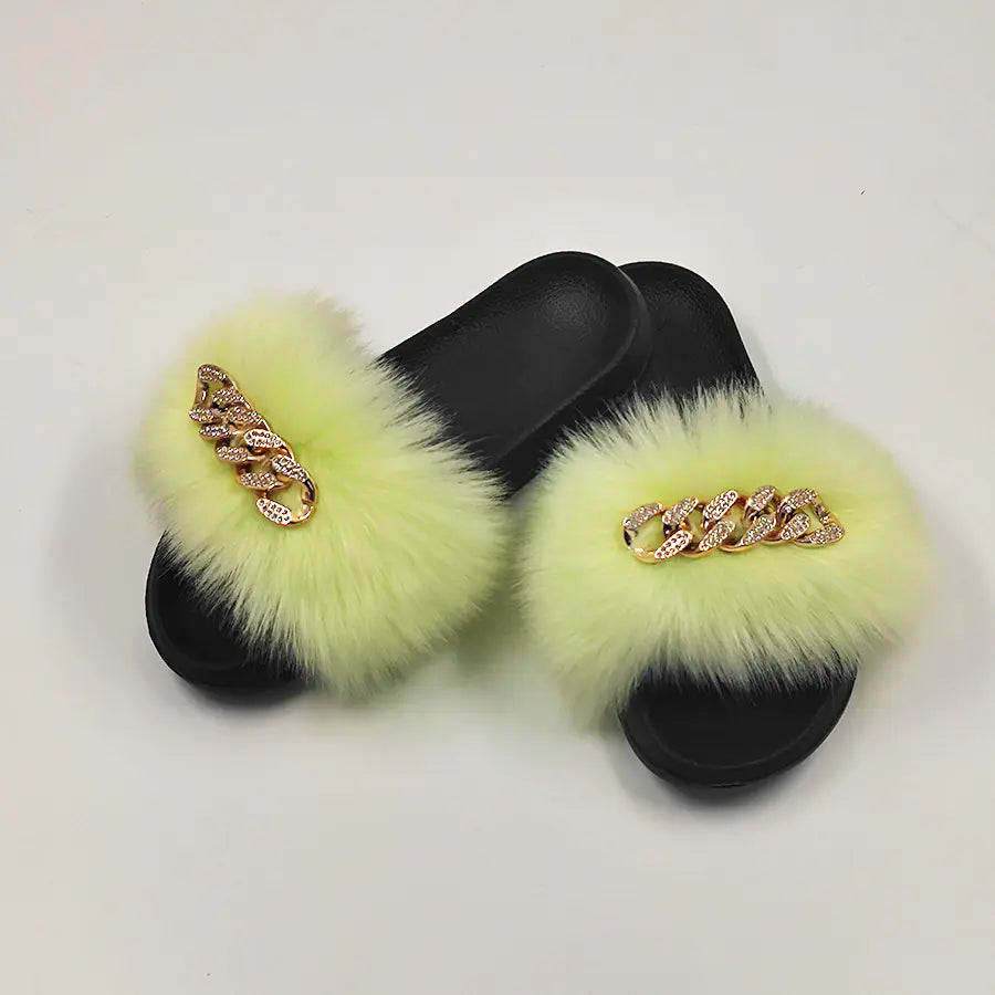 MTM Fur Chain-Link Slippers