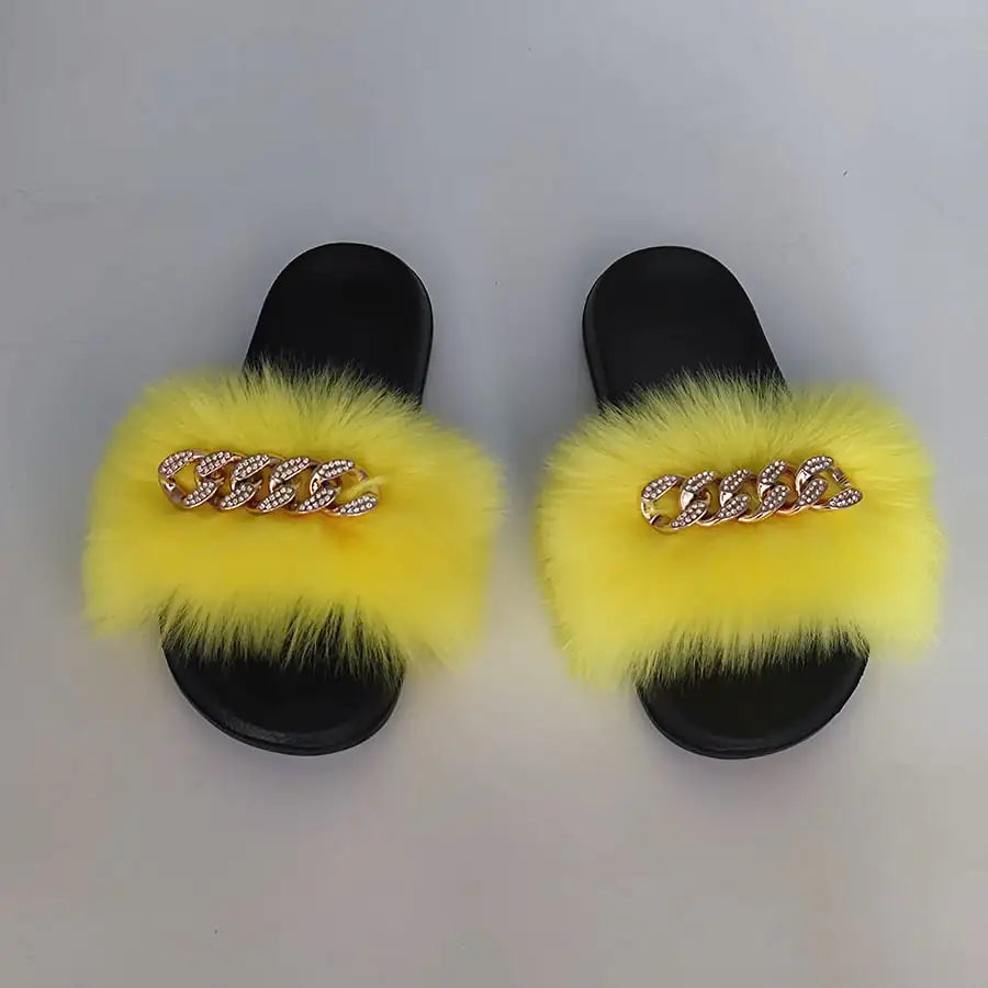 MTM Fur Chain-Link Slippers